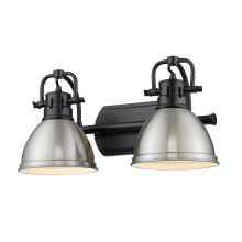 Golden Canada 3602-BA2 BLK-PW - Yep by Golden Lighting Duncan 2-light Vanity in Matte Black and Pewter shade